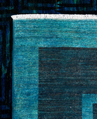 Overdyed Hand-Knotted Wool Modern-Contemporary Blue Area Rug 5' 10" x 9' 4"