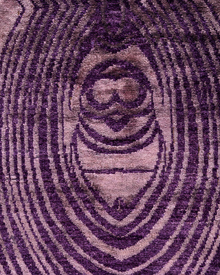 Contemporary Overyed Wool Hand Knotted Purple Area Rug 5' 0" x 6' 6"