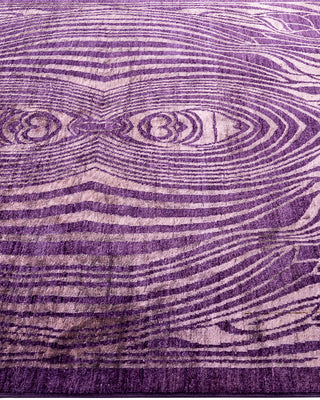 Contemporary Overyed Wool Hand Knotted Purple Area Rug 5' 0" x 6' 6"