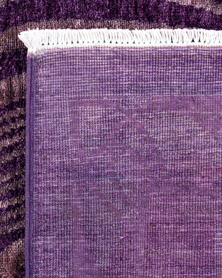 Contemporary Hand-Knotted Overdyed Purple Area Rug 5' 0" x 6' 6"