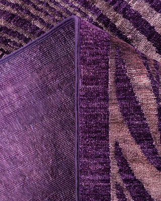 Contemporary Hand-Knotted Overdyed Purple Area Rug 5' 0" x 6' 6"