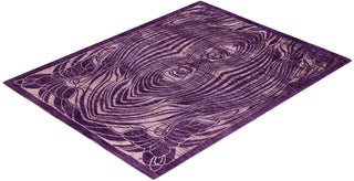 Contemporary Overyed Wool Hand Knotted Purple Area Rug 5' 0" x 6' 6"