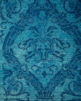Modern Overdyed Hand Knotted Wool Blue Area Rug 5' 1" x 7' 6"