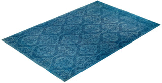 Contemporary Hand Knotted Overdyed Blue Area Rug 5' 1" x 7' 6"