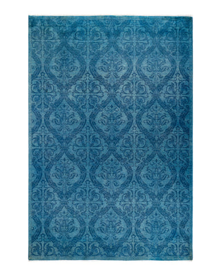 Contemporary Fine Vibrance Blue Wool Area Rug 5' 1" x 7' 6"