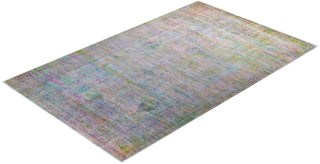 Modern Overdyed Hand Knotted Wool Pink Area Rug 5' 1" x 8' 2"