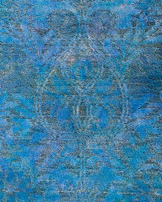 Contemporary Hand-Knotted Overdyed Gray Area Rug 4' 2" x 6' 3"