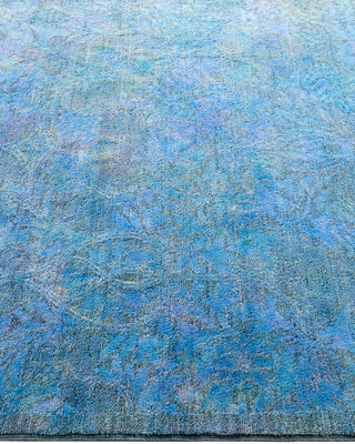 Contemporary Hand-Knotted Overdyed Gray Area Rug 4' 2" x 6' 3"