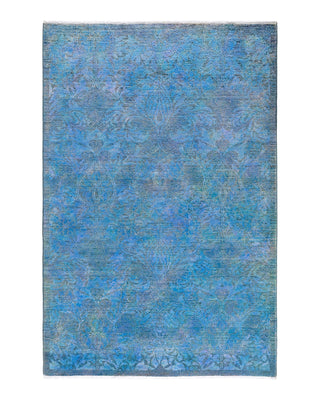 Contemporary Overyed Wool Hand Knotted Gray Area Rug 4' 2" x 6' 3"