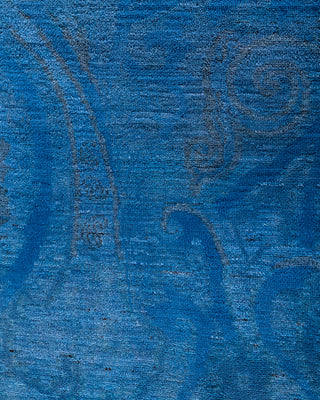 Contemporary Hand-Knotted Overdyed Blue Area Rug 4' 1" x 5' 10"