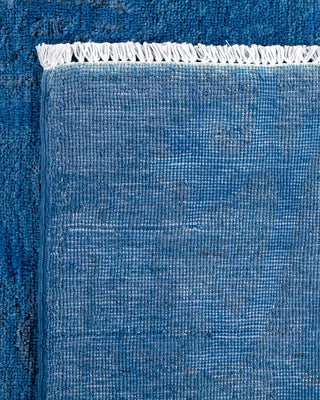 Contemporary Hand-Knotted Overdyed Blue Area Rug 4' 1" x 5' 10"