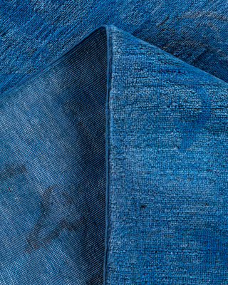 Contemporary Hand-Knotted Overdyed Blue Area Rug 4' 1" x 5' 10"