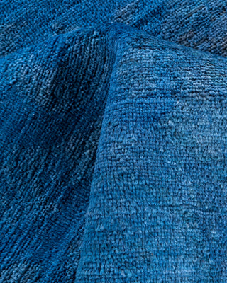 Contemporary Hand-Knotted Overdyed Blue Area Rug 4' 1" x 5' 10"
