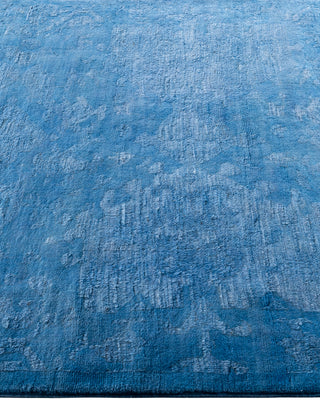 Contemporary Hand-Knotted Overdyed Blue Area Rug 4' 1" x 6' 2"