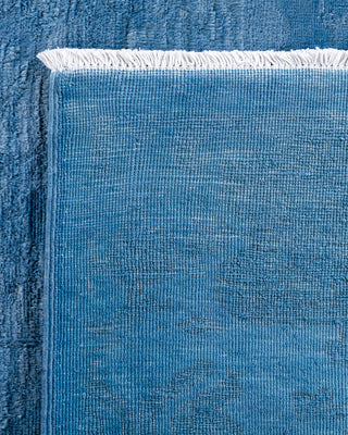 Contemporary Hand-Knotted Overdyed Blue Area Rug 4' 1" x 6' 2"
