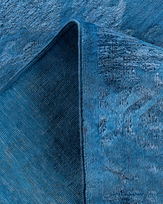 Contemporary Hand-Knotted Overdyed Blue Area Rug 4' 1" x 6' 2"