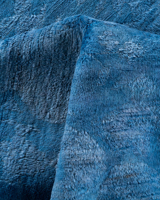 Contemporary Hand-Knotted Overdyed Blue Area Rug 4' 1" x 6' 2"