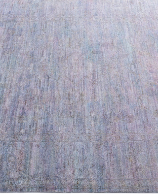 Contemporary Overdyed Wool Hand Knotted Blue Area Rug 4' 1" x 5' 8"