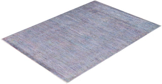 Contemporary Overdyed Wool Hand Knotted Blue Area Rug 4' 1" x 5' 8"