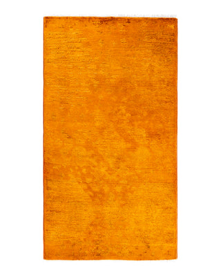 Contemporary Overyed Wool Hand Knotted Gold Area Rug 3' 1" x 5' 6"
