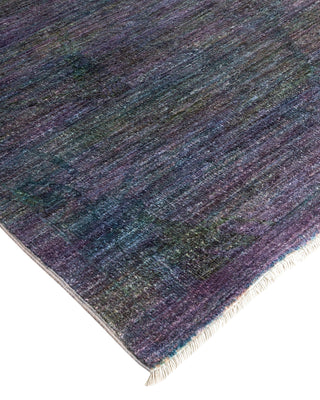 Modern Overdyed Hand Knotted Wool Purple Area Rug 9' 0" x 12' 9"