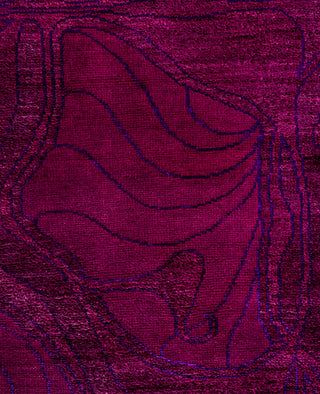 Contemporary Overdyed Wool Hand Knotted Purple Area Rug 8' 1" x 11' 10"