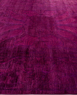 Contemporary Overdyed Wool Hand Knotted Purple Area Rug 8' 1" x 11' 10"