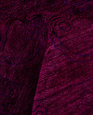 Contemporary Overdyed Wool Hand Knotted Purple Area Rug 8' 1" x 11' 10"