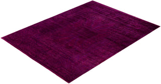 Contemporary Overdyed Wool Hand Knotted Purple Area Rug 8' 1" x 11' 10"