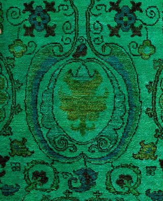 Fine Vibrance, One-of-a-Kind Hand-Knotted Area Rug  - Green, 9' 10" x 14' 10"