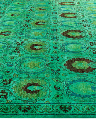 Fine Vibrance, One-of-a-Kind Hand-Knotted Area Rug  - Green, 9' 10" x 14' 10"