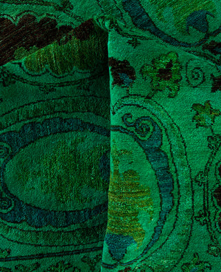 Fine Vibrance, One-of-a-Kind Hand-Knotted Area Rug  - Green, 9' 10" x 14' 10"
