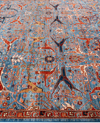 Serapi One of a kind Wool Light Blue Area Rug 8' 11" x 11' 10"