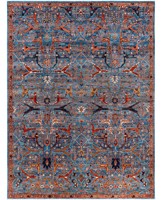 Serapi One of a kind Wool Light Blue Area Rug 8' 11" x 11' 10"
