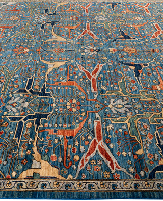 Serapi One of a kind Wool Light Blue Area Rug 9' 0" x 11' 9"