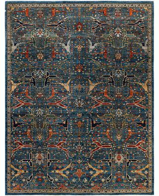 Serapi One of a kind Wool Light Blue Area Rug 9' 0" x 11' 9"