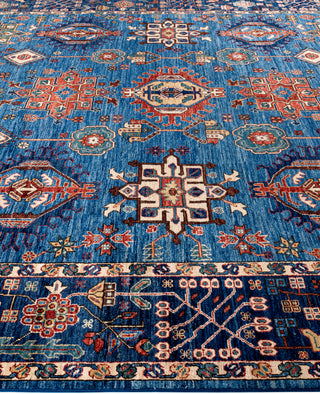 Serapi One of a kind Wool Light Blue Area Rug 9' 0" x 11' 9"