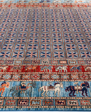Serapi One of a kind Wool Light Blue Area Rug 9' 1" x 11' 8"