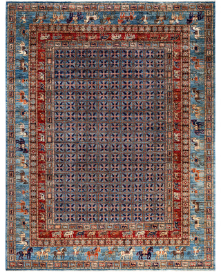 Serapi One of a kind Wool Light Blue Area Rug 9' 1" x 11' 8"