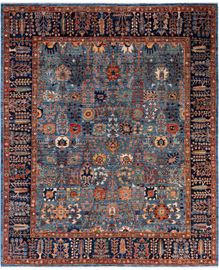 Serapi One of a kind Wool Light Blue Area Rug 8' 1" x 9' 11"
