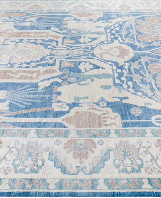 Oushak One of a kind Wool Blue Area Rug 9' 0" x 11' 10"