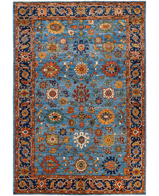 Serapi One of a kind Wool Light Blue Area Rug 6' 2" x 9' 0"