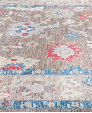 Oushak One of a kind Wool Brown Area Rug 9' 0" x 11' 11"
