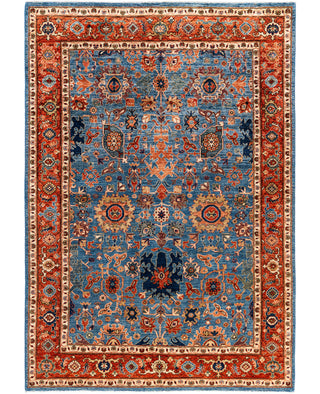 Serapi One of a kind Wool Light Blue Area Rug 6' 3" x 8' 11"