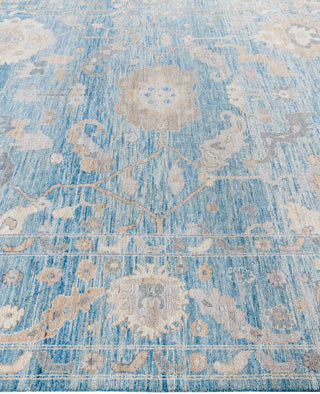 Oushak One of a kind Wool Light Blue Area Rug 9' 0" x 11' 10"