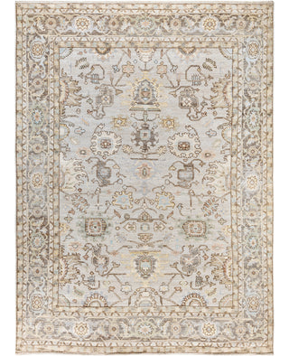 Oushak One of a kind Wool Light Gray Area Rug 9' 2" x 12' 3"
