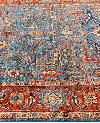 Serapi One of a kind Wool Light Blue Area Rug 6' 1" x 9' 0"