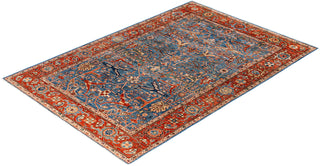 Serapi One of a kind Wool Light Blue Area Rug 6' 1" x 9' 0"