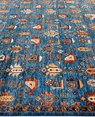 Serapi One of a kind Wool Light Blue Area Rug 6' 2" x 8' 11"