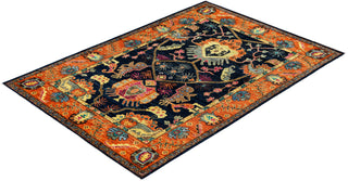 Serapi One of a kind Wool Blue Area Rug 4' 3" x 6' 2"